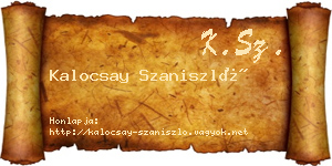 Kalocsay Szaniszló névjegykártya